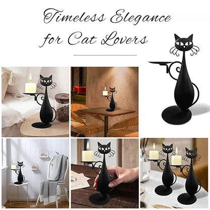 Rustic Feline Candle Stand