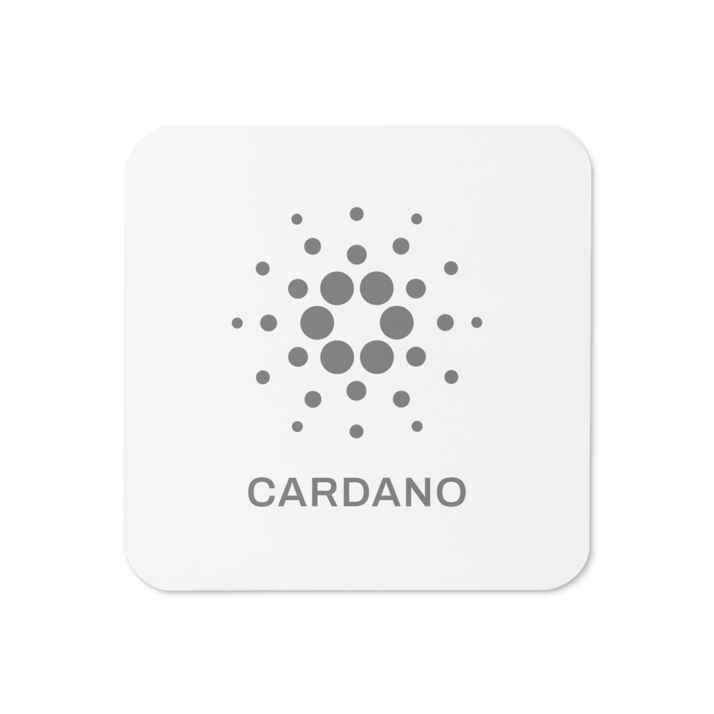 White Cork-Back Coaster - Cardano Logo, Stacked