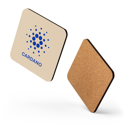 Champaigne Cork-Back Coaster - Cardano Logo, Stacked