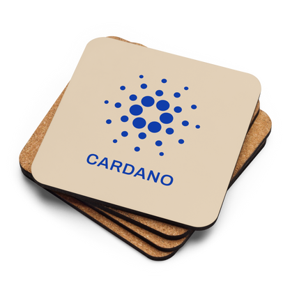 Champaigne Cork-Back Coaster - Cardano Logo, Stacked