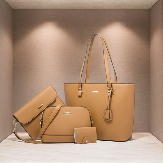 Signature 4-Piece Faux Leather Handbag Set