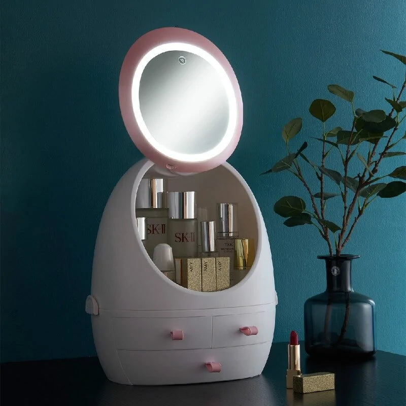 Cosmetics Storage Hub with Mirror
