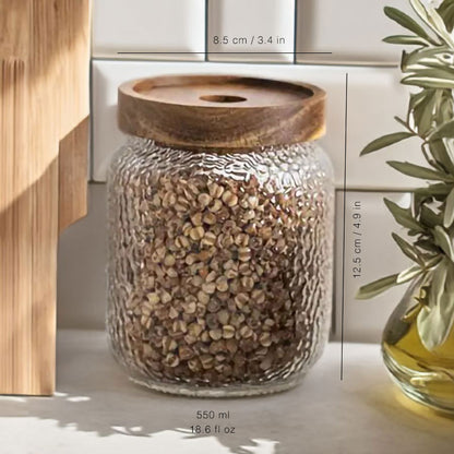 Classic Glass Canister with Natural Wood Lid
