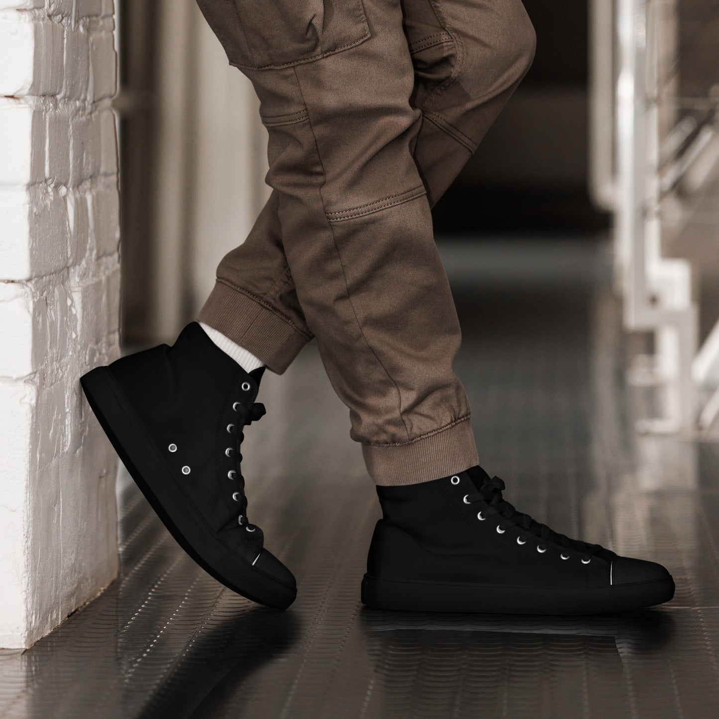 Men’s high top canvas shoes - Classic Black