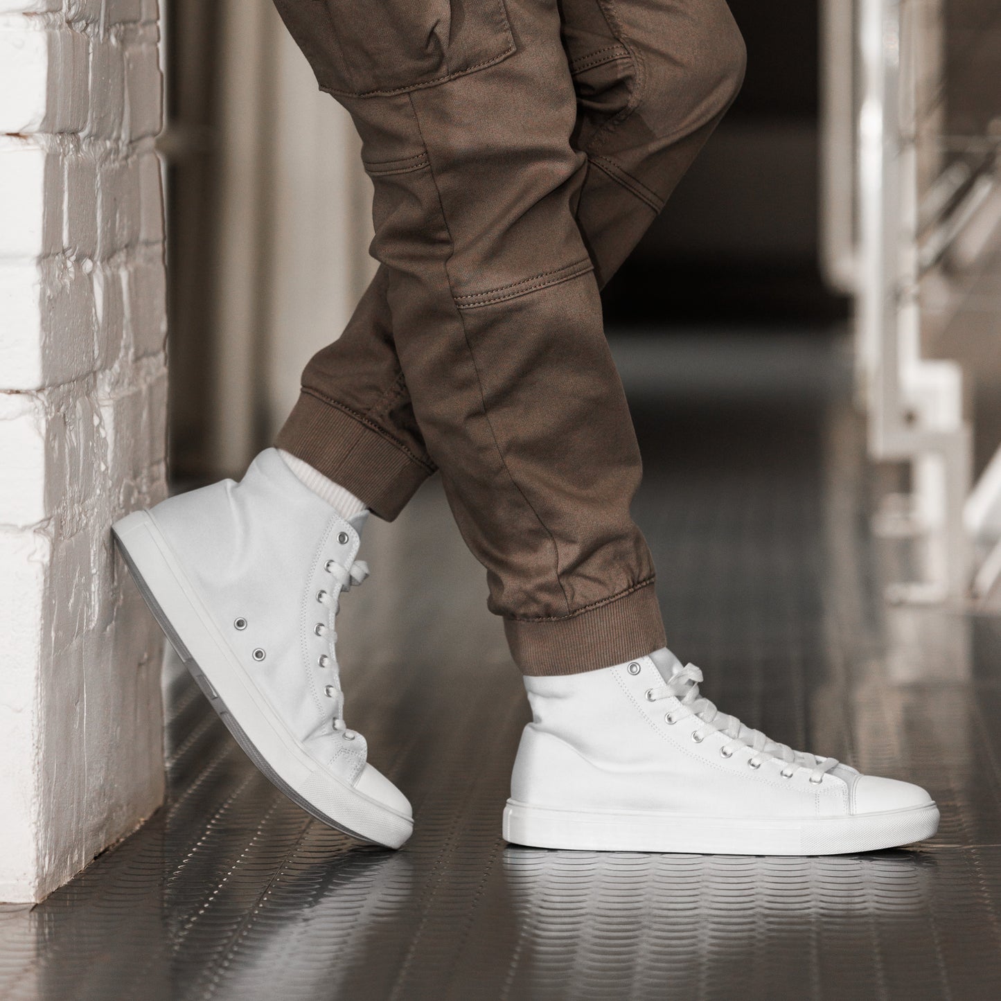 Men’s high top canvas shoes - Arctic White