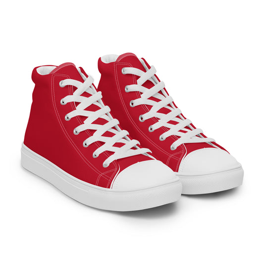 Men’s high top canvas shoes - Firebrick Red