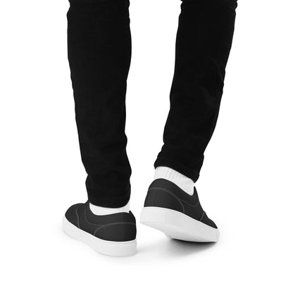 Men’s lace-up canvas shoes - Charcoal Black