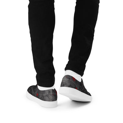 Men’s lace-up canvas shoes - Crimson Shadows