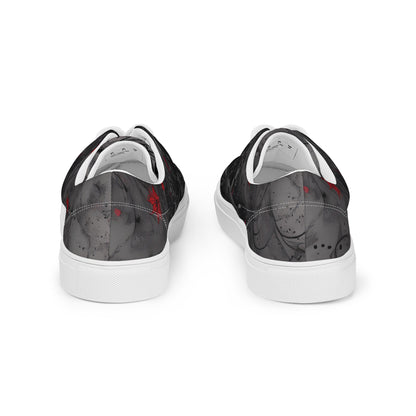 Men’s lace-up canvas shoes - Crimson Shadows
