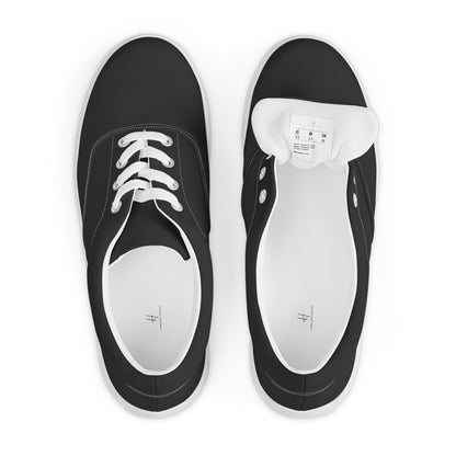Men’s lace-up canvas shoes - Charcoal Black