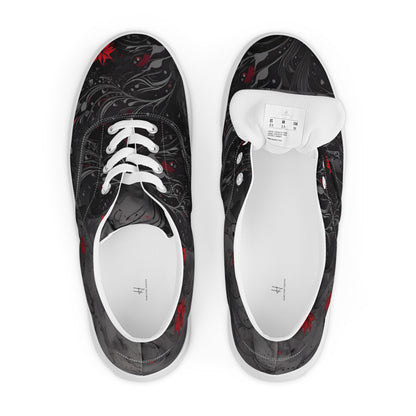 Men’s lace-up canvas shoes - Crimson Shadows