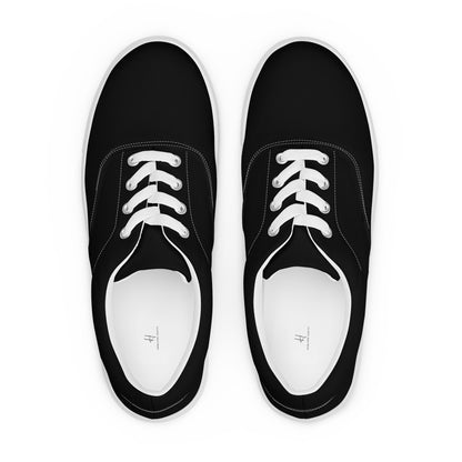 Men’s lace-up canvas shoes - classic black