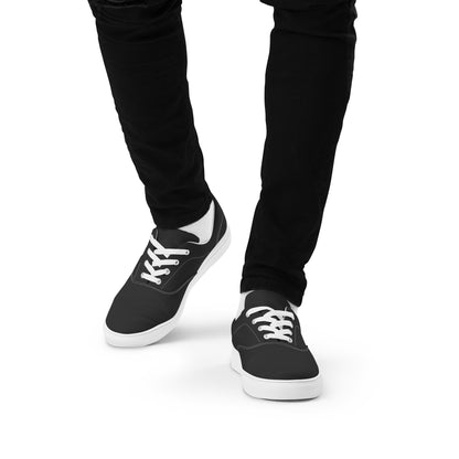 Men’s lace-up canvas shoes - Charcoal Black