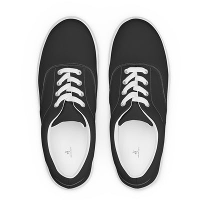 Men’s lace-up canvas shoes - Charcoal Black
