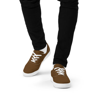 Herren-Schnürschuhe aus Segeltuch - Whiskeybraun