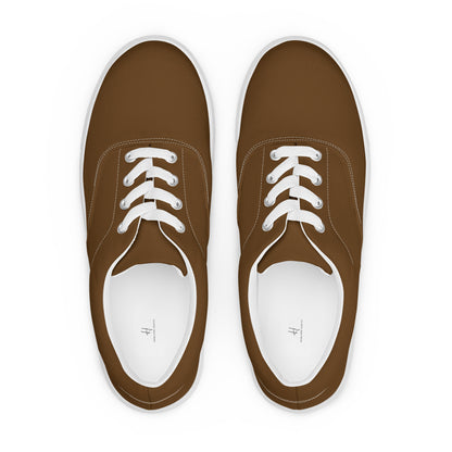 Herren-Schnürschuhe aus Segeltuch - Whiskeybraun