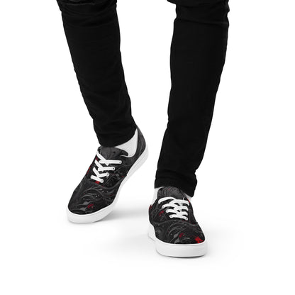 Men’s lace-up canvas shoes - Crimson Shadows