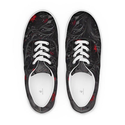 Men’s lace-up canvas shoes - Crimson Shadows
