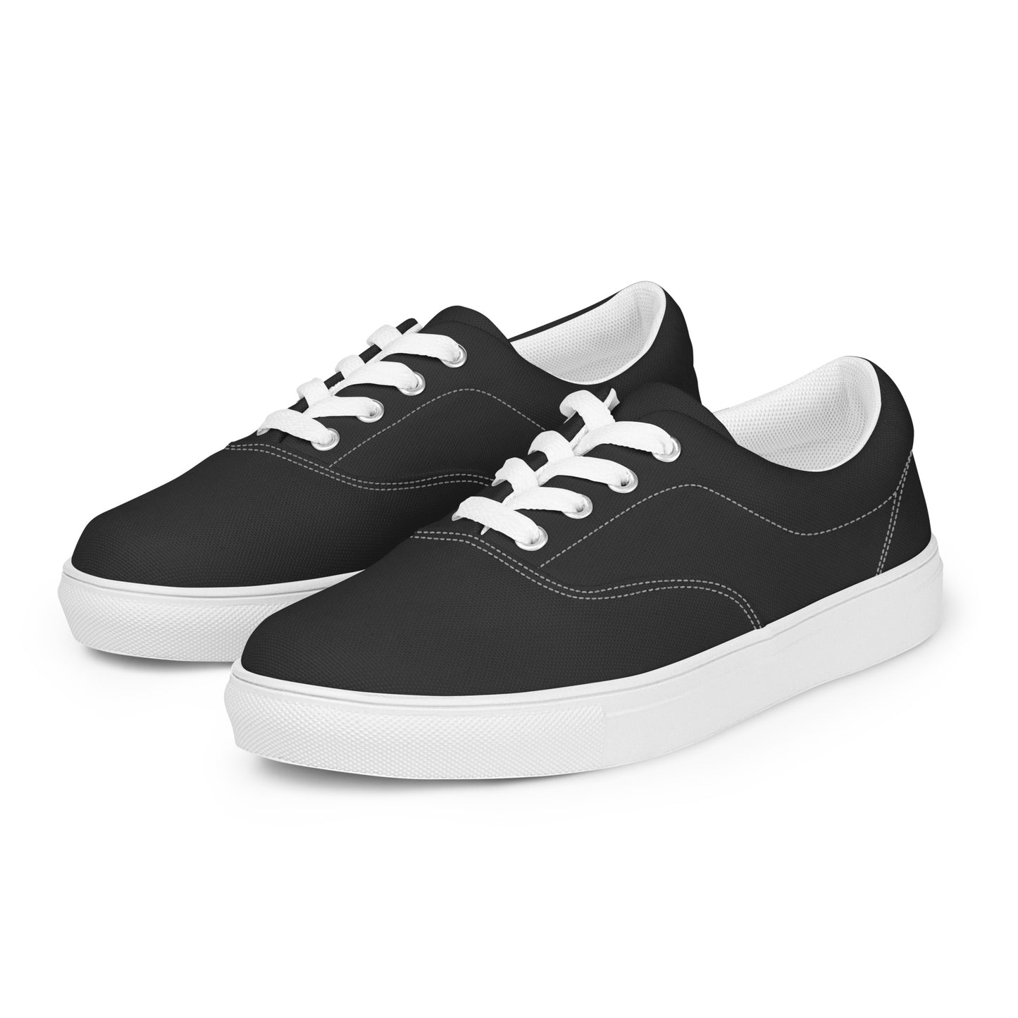 Men’s lace-up canvas shoes - Charcoal Black