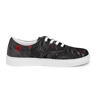 Men’s lace-up canvas shoes - Crimson Shadows