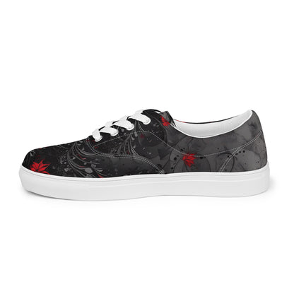 Men’s lace-up canvas shoes - Crimson Shadows