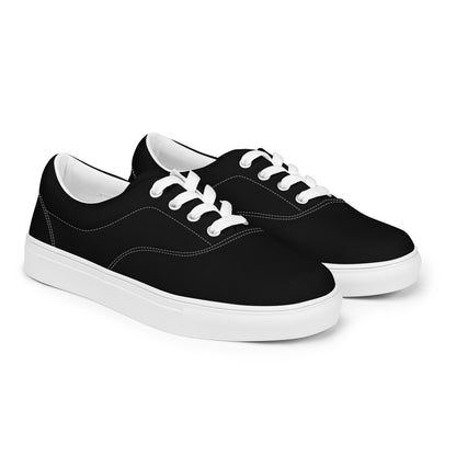 Men’s lace-up canvas shoes - classic black