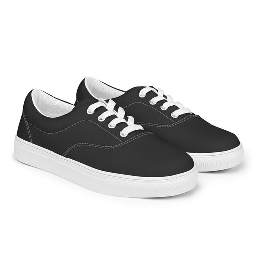 Men’s lace-up canvas shoes - Charcoal Black