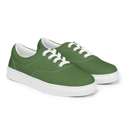 Men’s lace-up canvas shoes - Combat Green
