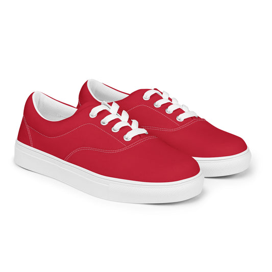 Men’s lace-up canvas shoes - Firebrick Red
