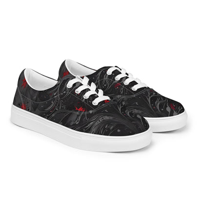 Men’s lace-up canvas shoes - Crimson Shadows