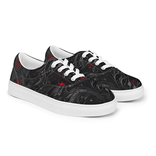 Men’s lace-up canvas shoes - Crimson Shadows