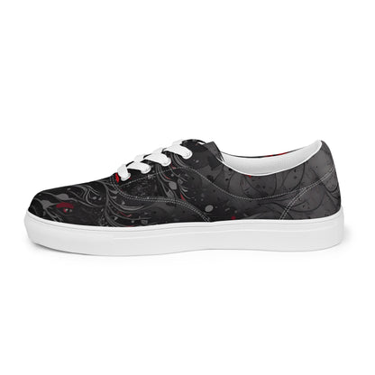 Men’s lace-up canvas shoes - Crimson Shadows