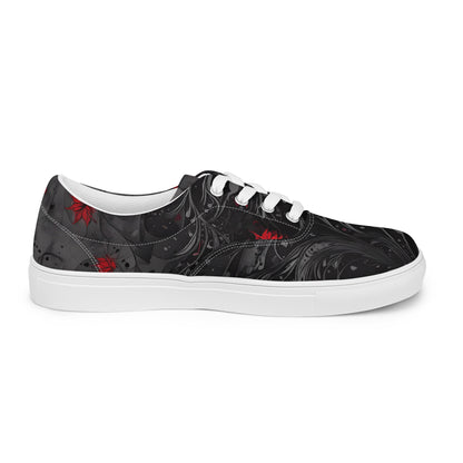 Men’s lace-up canvas shoes - Crimson Shadows