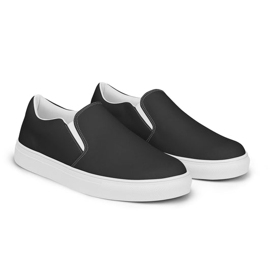 Men’s slip-on canvas shoes - Charcoal Black
