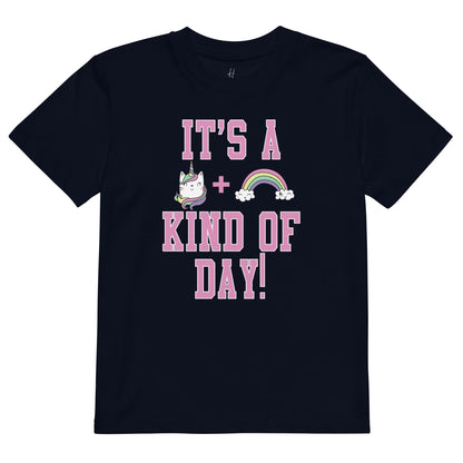 Organic cotton kids t-shirt - Unicorn Cats & Rainbows