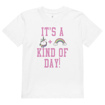 Organic cotton kids t-shirt - Unicorn Cats & Rainbows