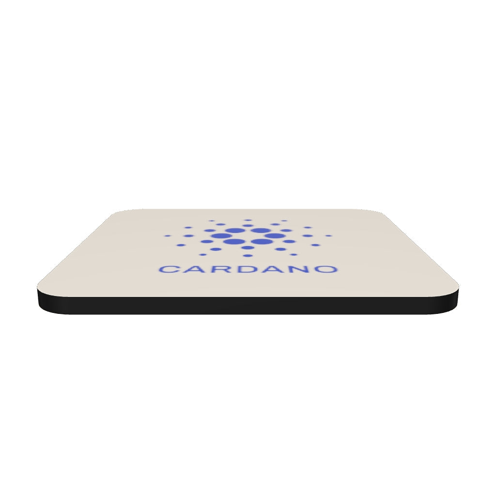 Champaigne Cork-Back Coaster - Cardano Logo, Stacked