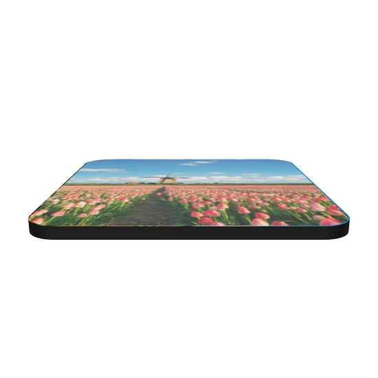 "Dutch Tulip Field" Cork-back coaster