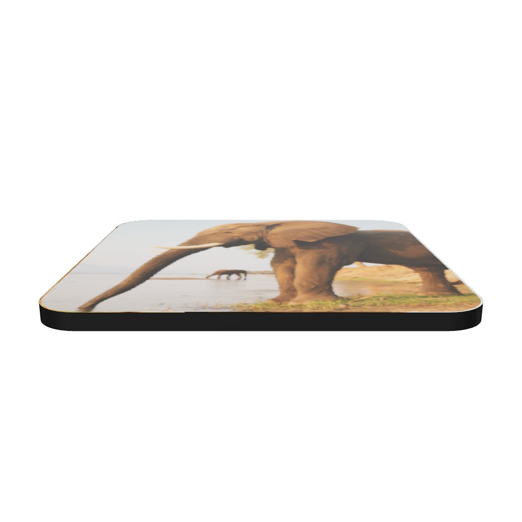 "Elephants Drinking" Cork-back coaster