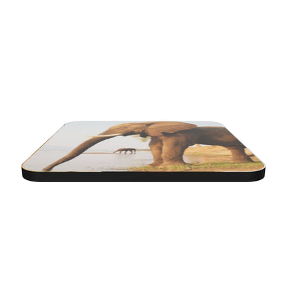 "Elephants Drinking" Cork-back coaster