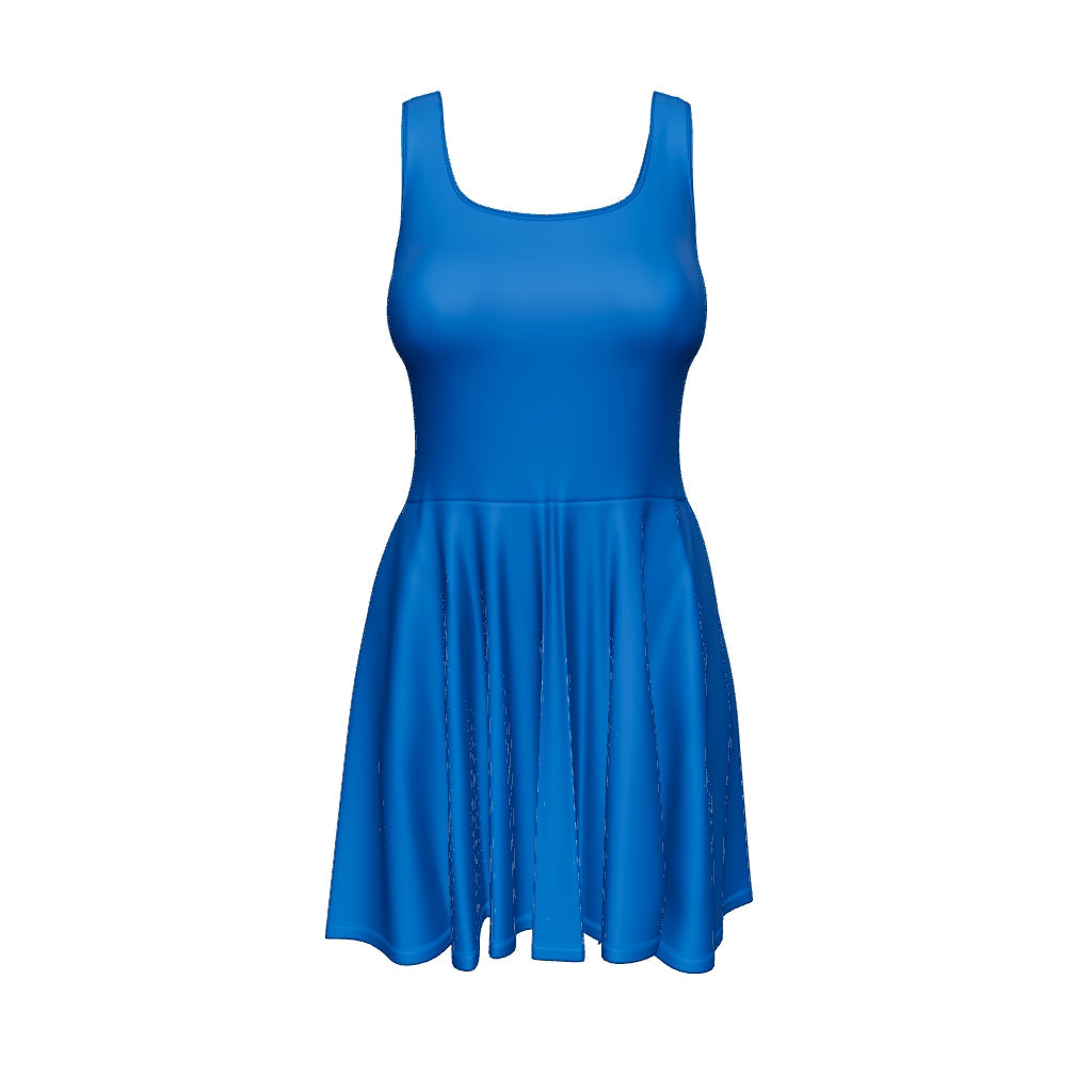 Sleeveless Skater Dress - Sapphire Blue