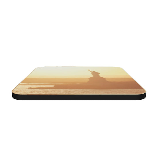 "Statue of Liberty at Dawn" Cork-back coaster