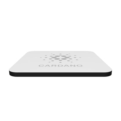 White Cork-Back Coaster - Cardano Logo, Stacked