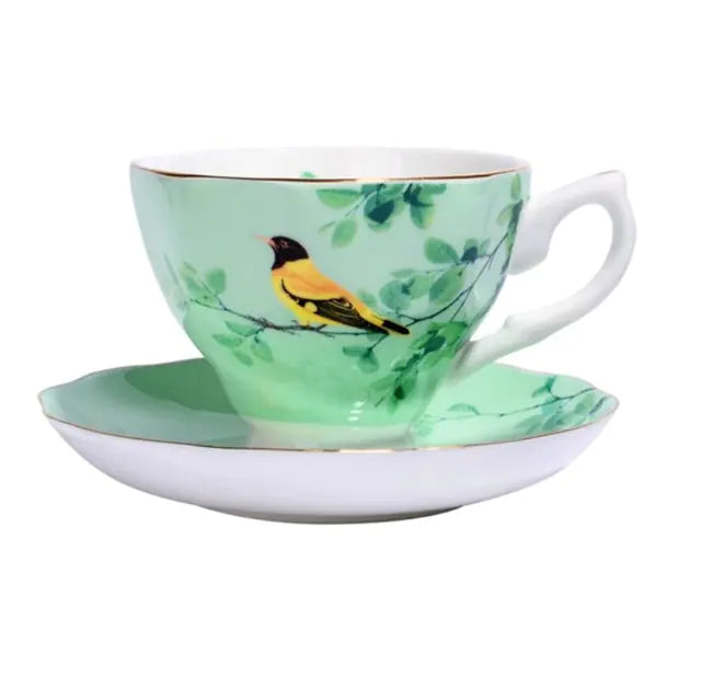 African Oriole Bone China Tea Cups