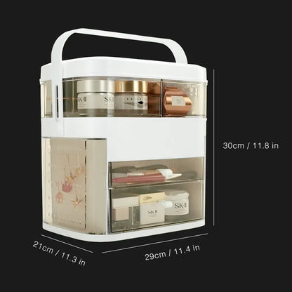 Makeup Storage Organizer with LED Mirror