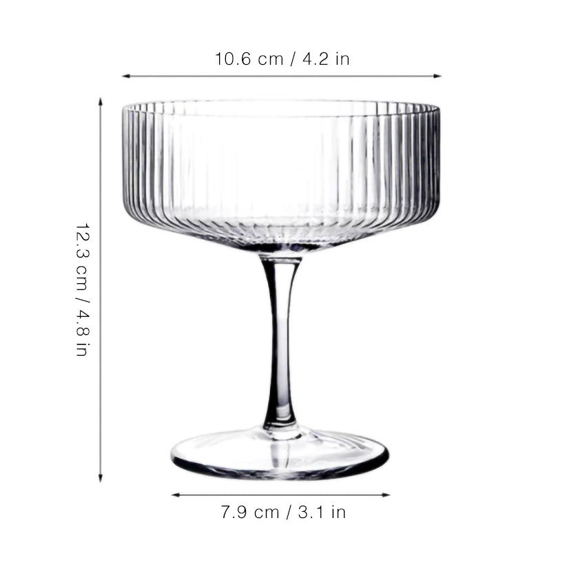 Luxury Retro Ripple Cocktail Glass