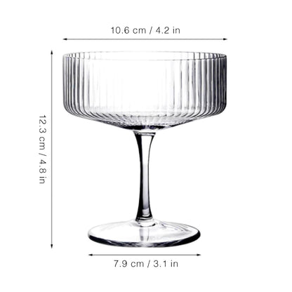 Luxury Retro Ripple Cocktail Glass