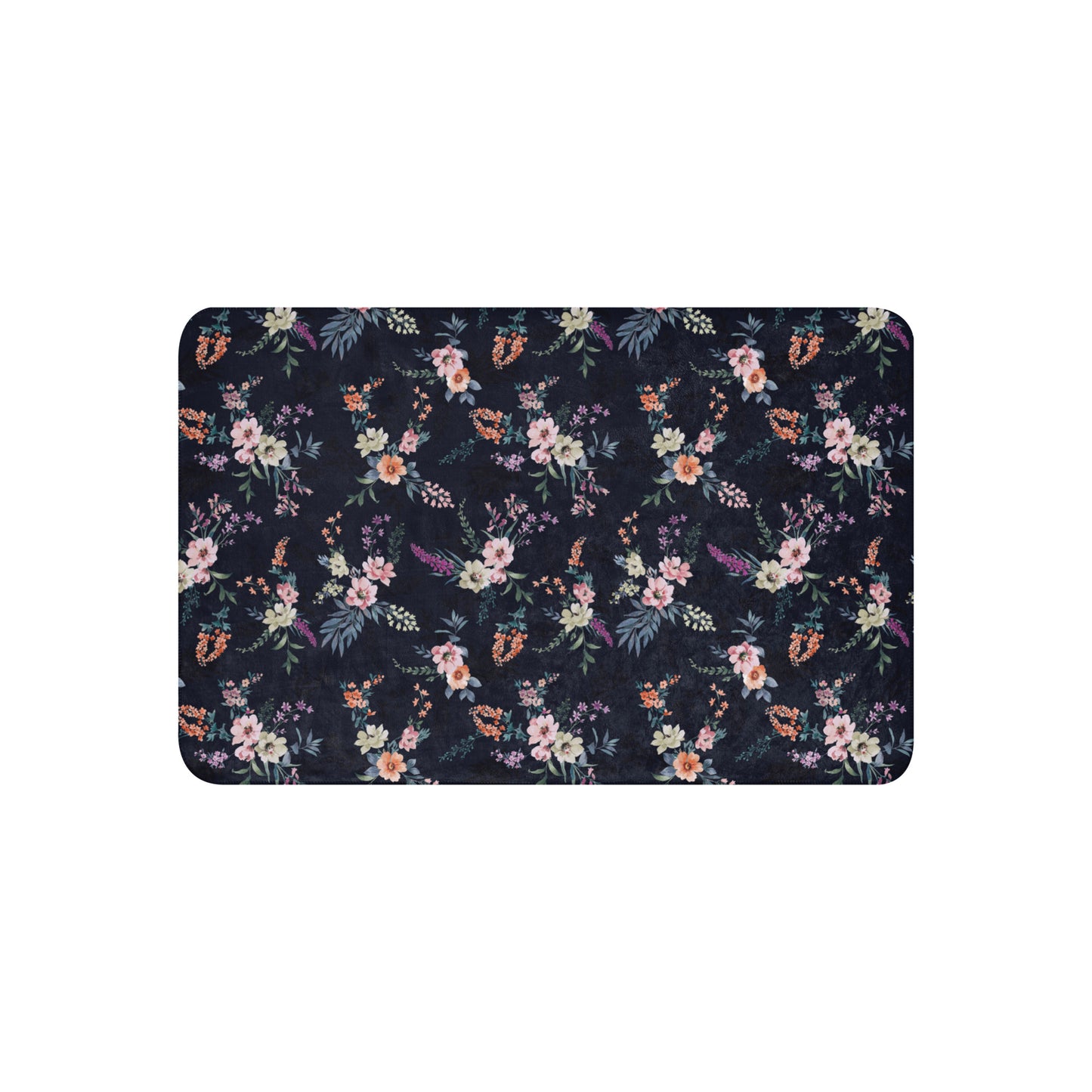 Sherpa blanket - Midnight Blooms