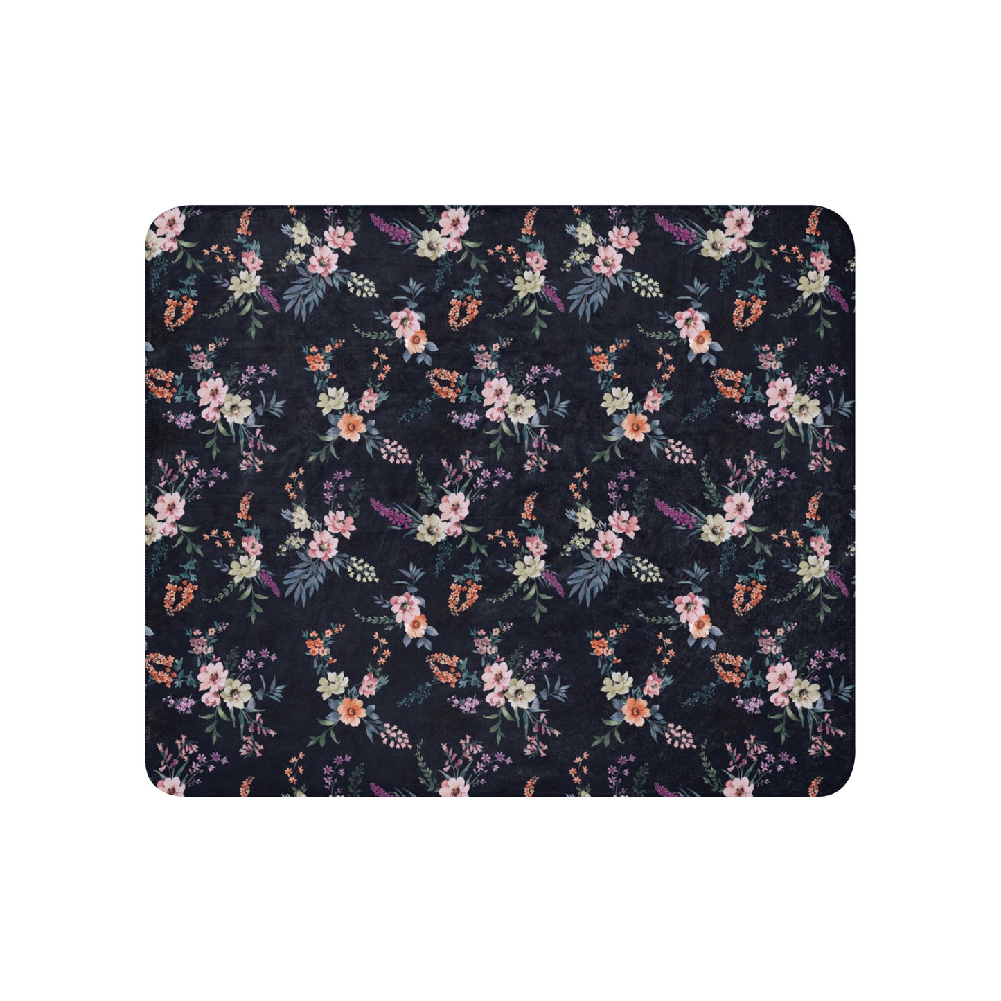 Sherpa blanket - Midnight Blooms