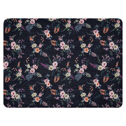 Sherpa blanket - Midnight Blooms